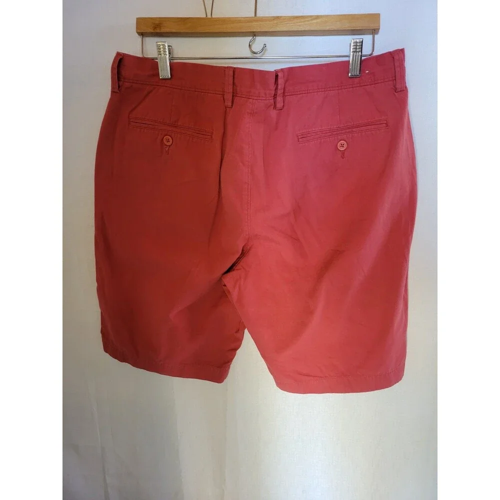J. CREW Shorts Mens 34 Red Chino Paisley lined Flat Front Casual Beach Mid RIse
